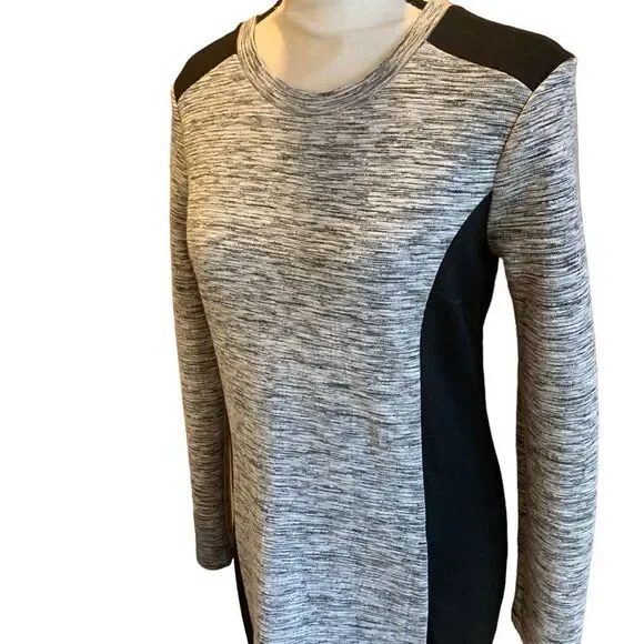 Athleta Color Block Cooldown Workout MIDI-Dress Black, Grey Women Size Small - Picture 3 of 11